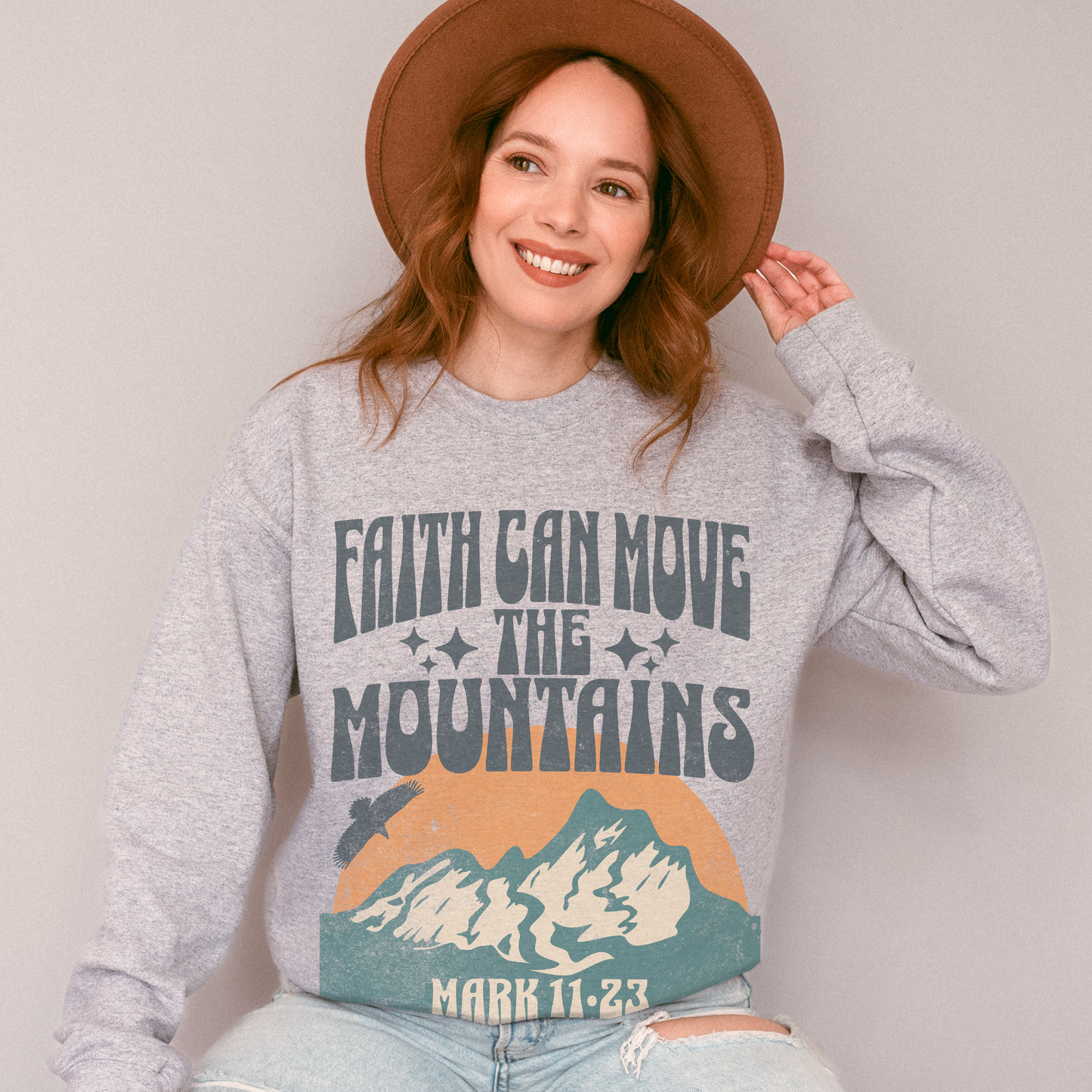 Faith Can Move Mountains Crewneck Sweatshirt