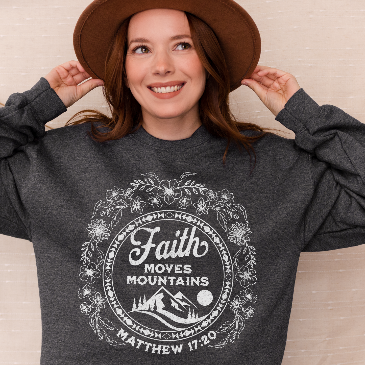 Faith Moves Mountains Unisex Crewneck Sweatshirt