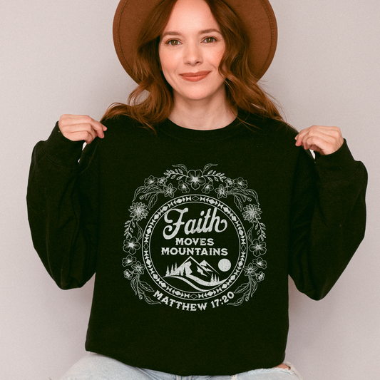 Faith Moves Mountains Unisex Crewneck Sweatshirt