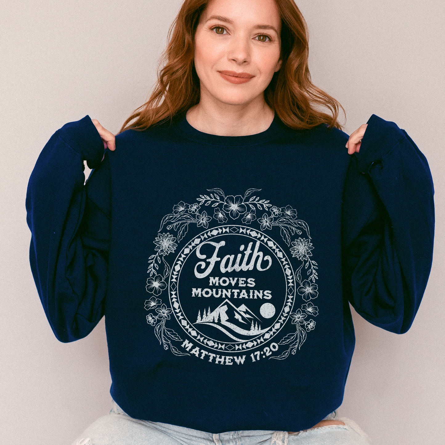 Faith Moves Mountains Unisex Crewneck Sweatshirt