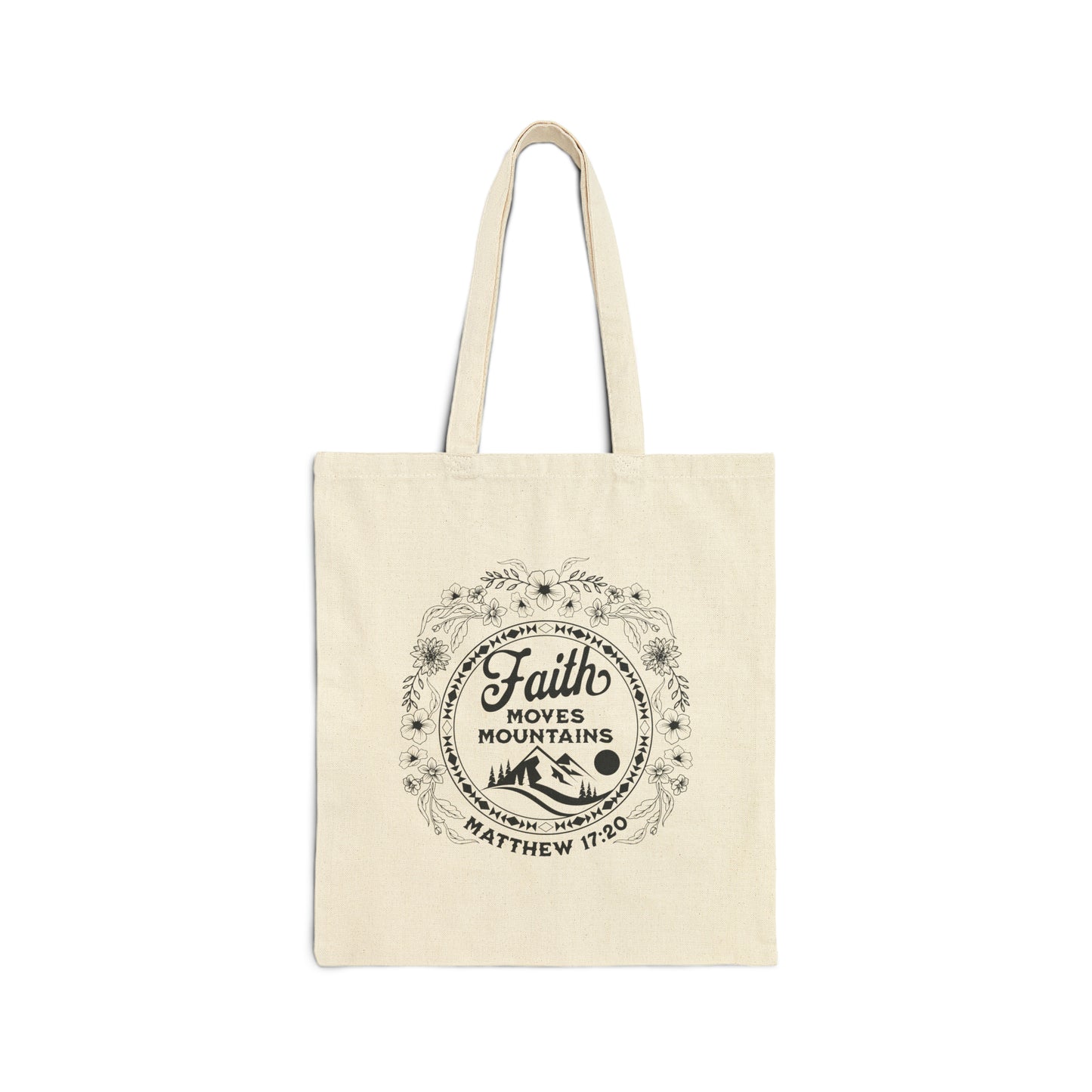 Faith Moves Mountains Christian Tote Bag