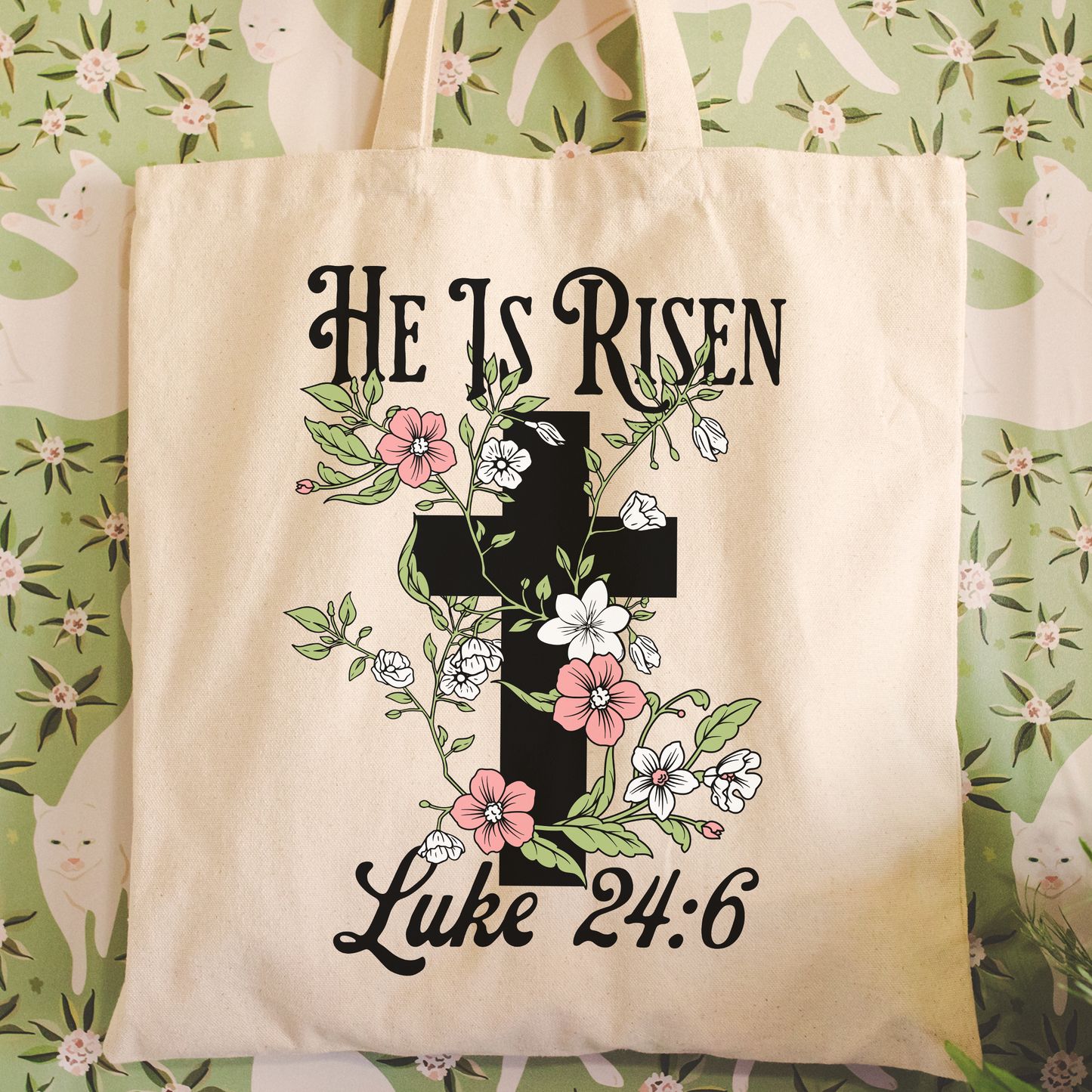 He Is Risen Cotton Canvas Tote Bag