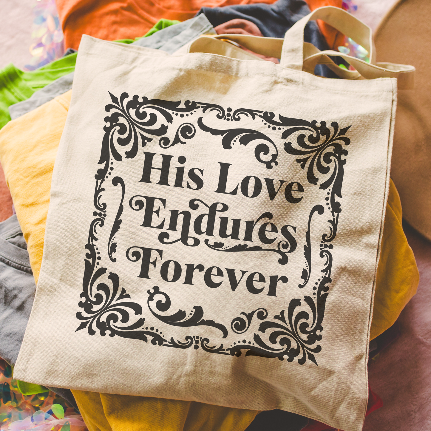 His Love Endures Cotton Tote