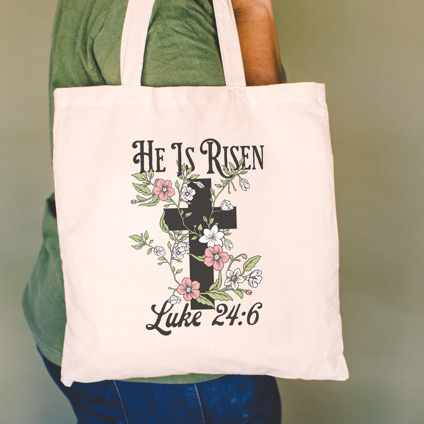 He Is Risen Cotton Canvas Tote Bag